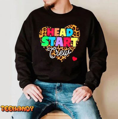 Headstart Crew Heart Leopard Back To School For Teacher Kids T Shirt img3 C4