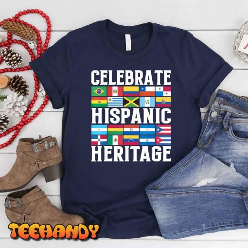 Hispanic Heritage Month Latino Flag all Countries T-Shirt