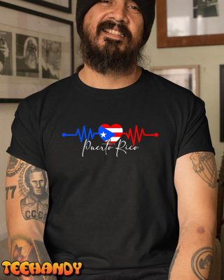 Hispanic Heritage Puerto Rico Flag Heartbeat Puerto Rican T Shirt img3 C1
