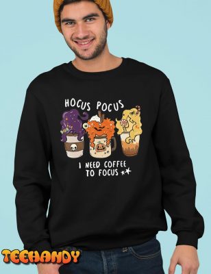 Hocus Pocus I Need Coffee to Focus Halloween Teacher Womens T Shirt img3 C5