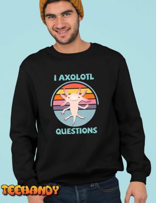 Kawaii I Axolotl Questions Funny Axolotl Lover Kids Teens T Shirt img2 2
