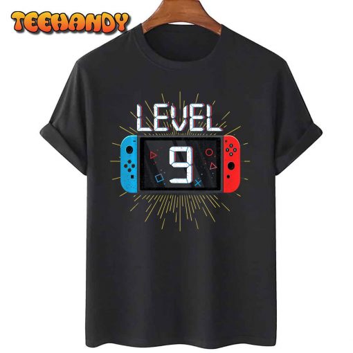 Kids Level 9 Birthday Boy 9 Year Old Video Games Gaming Gift Kids T-Shirt