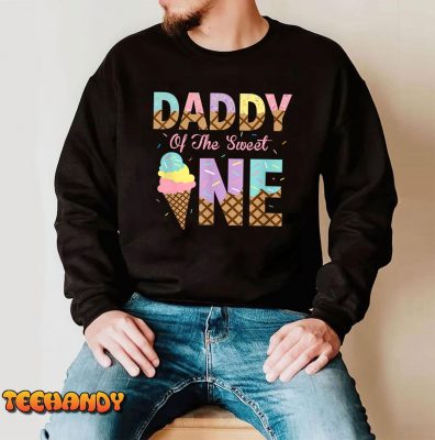 Mens Daddy Of The Sweet One Ice Cream 1st First Birthday Family T Shirt img2 C4