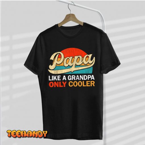 Mens PAPA like a Grandpa only cooler, Funny dad definition retro T-Shirt