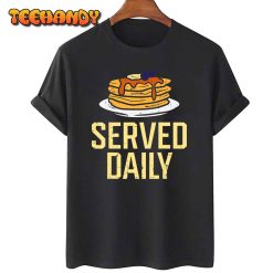 Pancakes Served Daily American Football Funny Sports Lineman T-Shirt