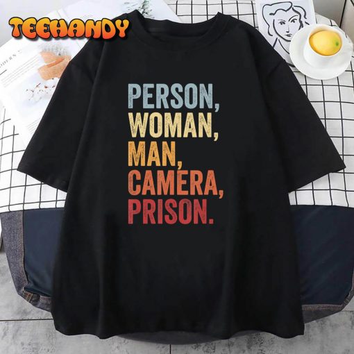 Person, Woman, Man, Camera, PRISON T-Shirt