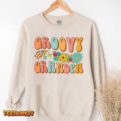Retro Groovy Birthday Family Matching Cute Groovy Grandpa T Shirt img3 t3