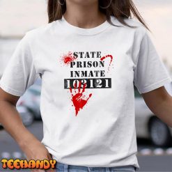 State Prison Inmate bloody Vintage 103121 Halloween costume T Shirt img1 7