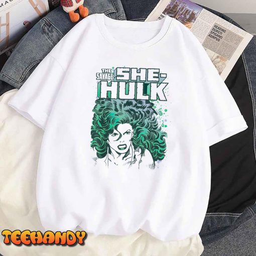 The Savage She-Hulk Colorful Retro Portrait White Unisex T-Shirt
