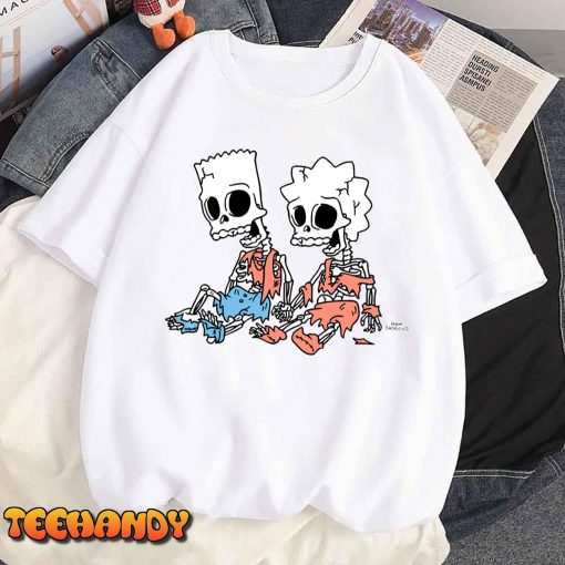 The Simpsons Bart and Lisa Skeletons Treehouse of Horror Long Sleeve T-Shirt