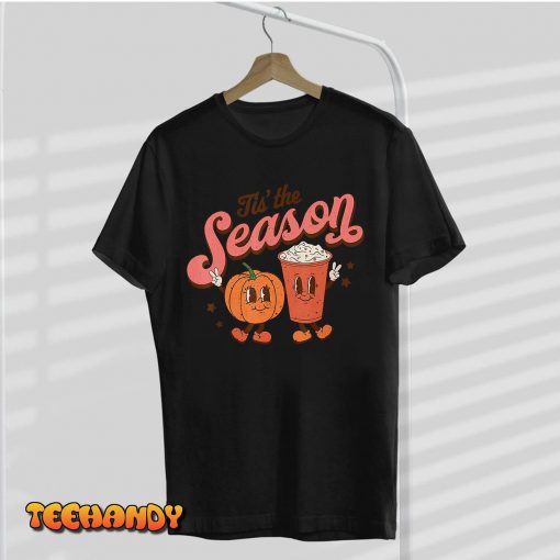 Tis The Season Pumpkin Spice Funny Fall Vibes Autumn Retro T-Shirt