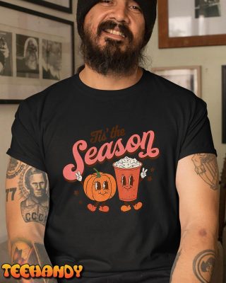 Tis The Season Pumpkin Spice Funny Fall Vibes Autumn Retro T Shirt img3 C1