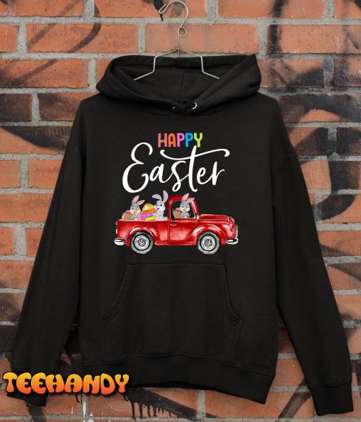 Vintage Easter Truck Bunny Eggs – Red Truck With Egg Hunting T-Shirt