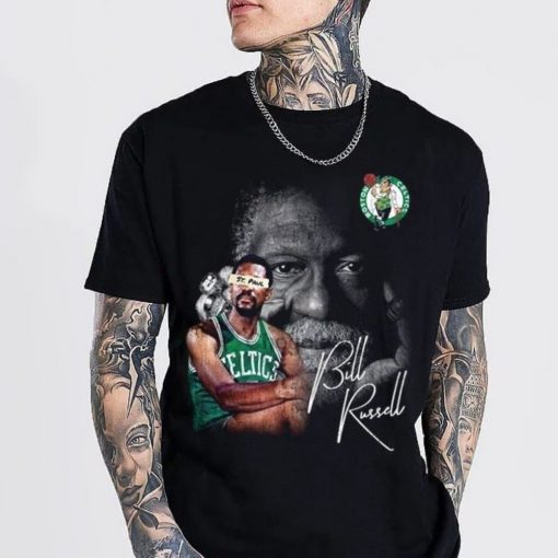 Vintage NBA Legend Bill Russell Signature Rip Bill Russell T-Shirt