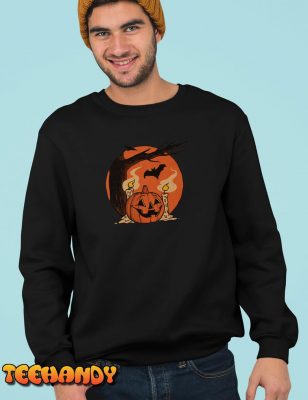 Vintage Pumpkin Scene Halloween Unisex T Shirt img3 C5