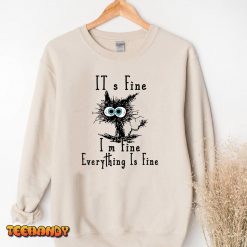 Womens Its fine Im fine everythings is fine cat lovers shirt V Neck T Shirt img3 t3