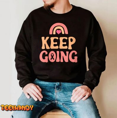 Womens Keep Going – Cancer Journey V Neck T Shirt img3 C4