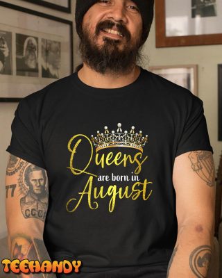 Womens Queen Was Born In August Happy Birthday Gifts For Women V Neck T Shirt img3 C1