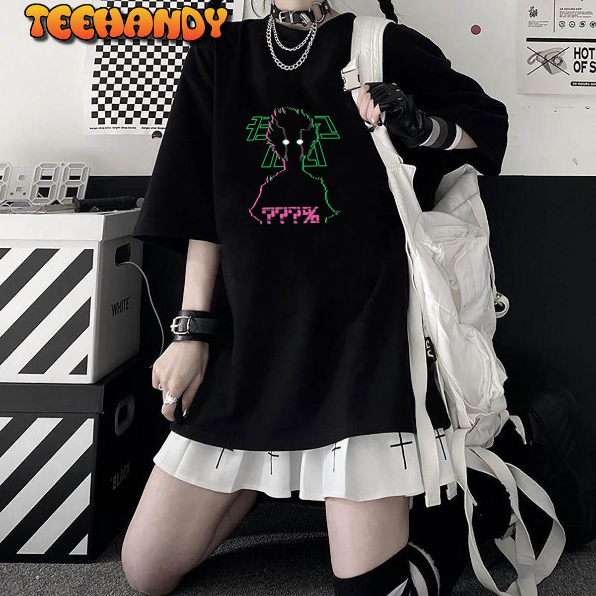 Anime Mob Psycho 100 Shigeo Kageyama Neon Art Unisex T-Shirt