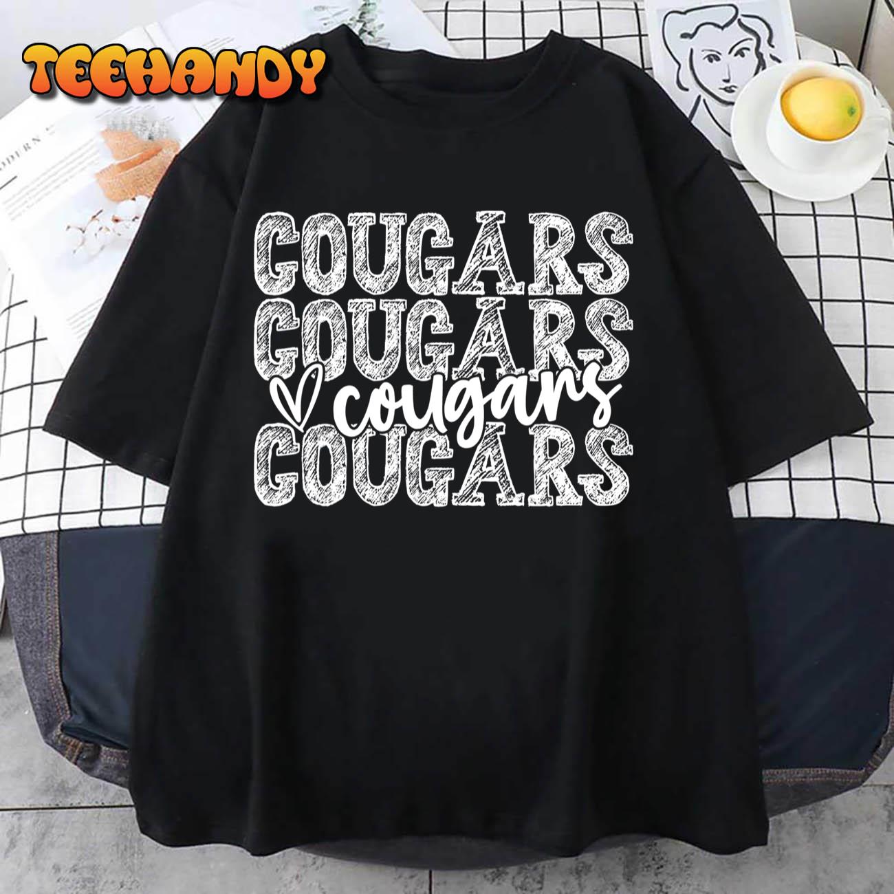 Cougars Spirit Wear Game Day School Mascot Sport Fan Team T-Shirt