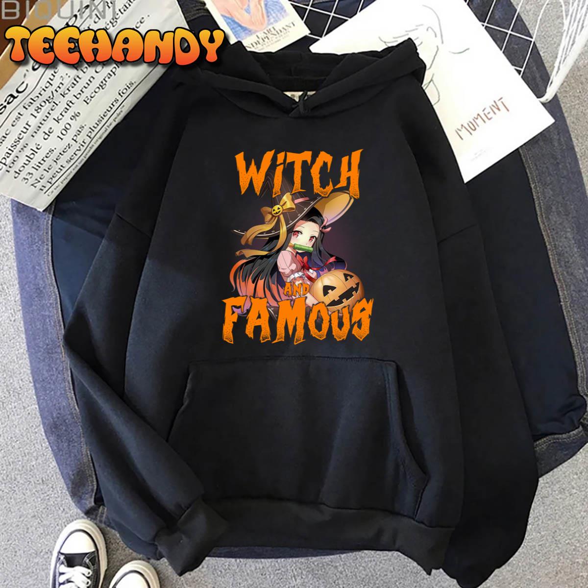 Funny Puns Halloween Anime Girl Witch and Famous Please Unisex Hoodie