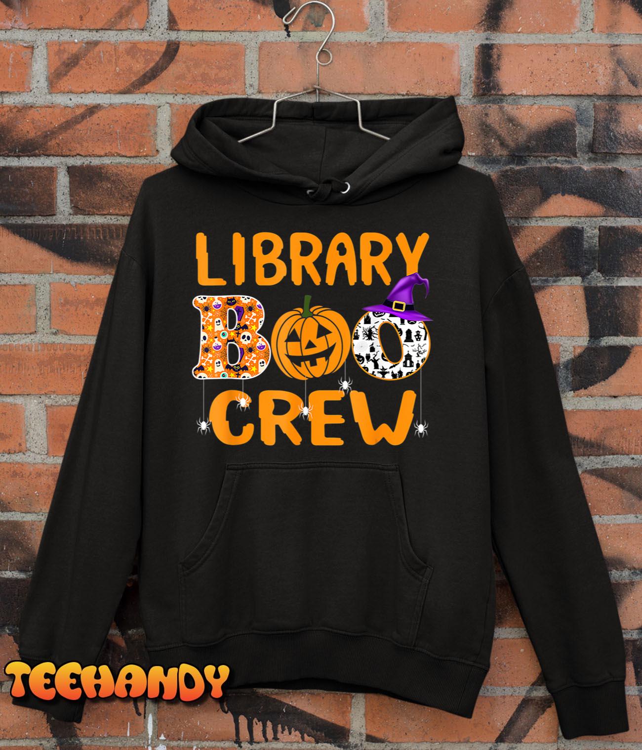 Library Boo Crew School Librarian Halloween Library Book T-Shirt