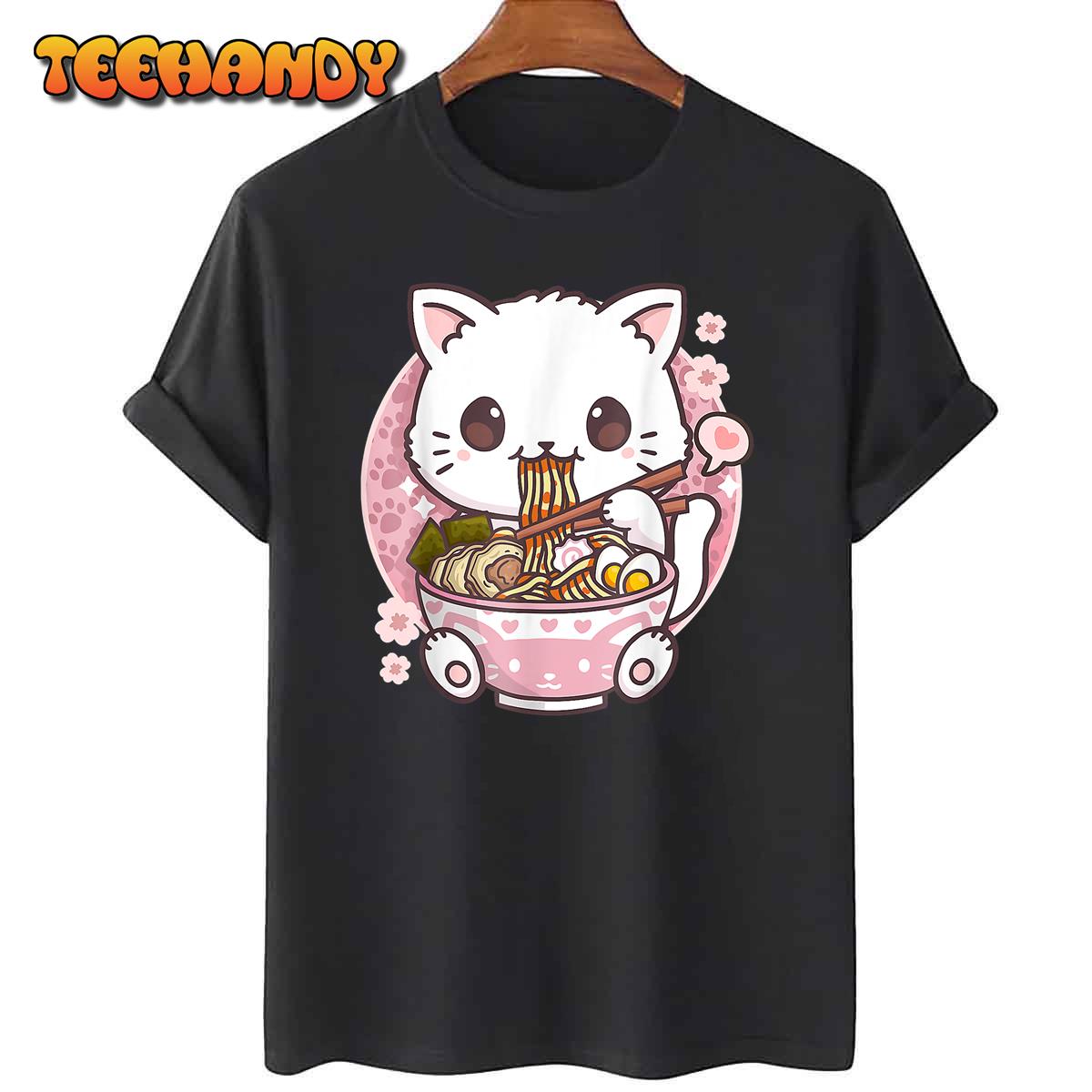 Ramen Cat Kawaii Anime Ramen Cat Cat Lovers Kawaii Neko T-Shirt