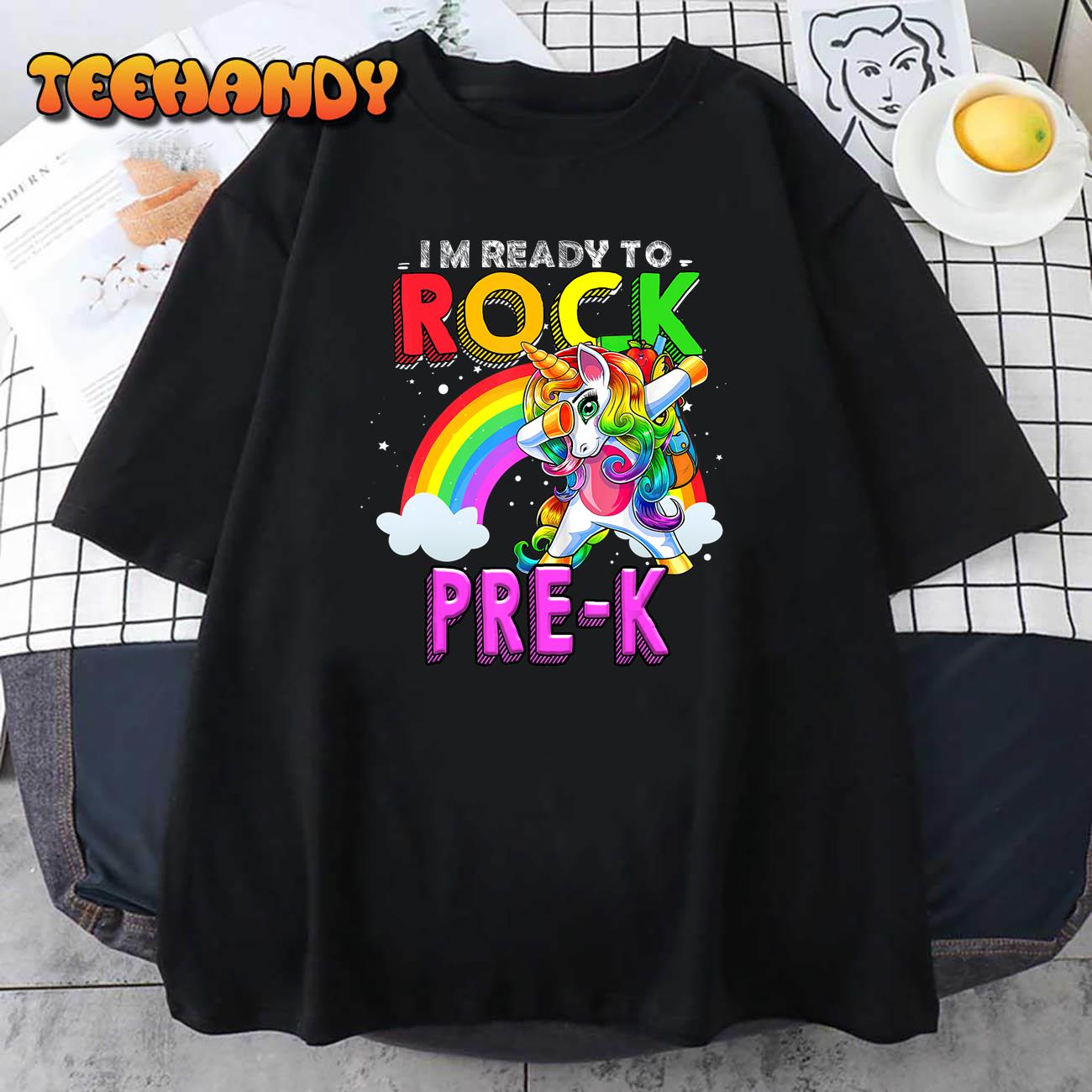 Ready To Rock Pre-k Unicorn Back To School For Boys Girls T-Shirt