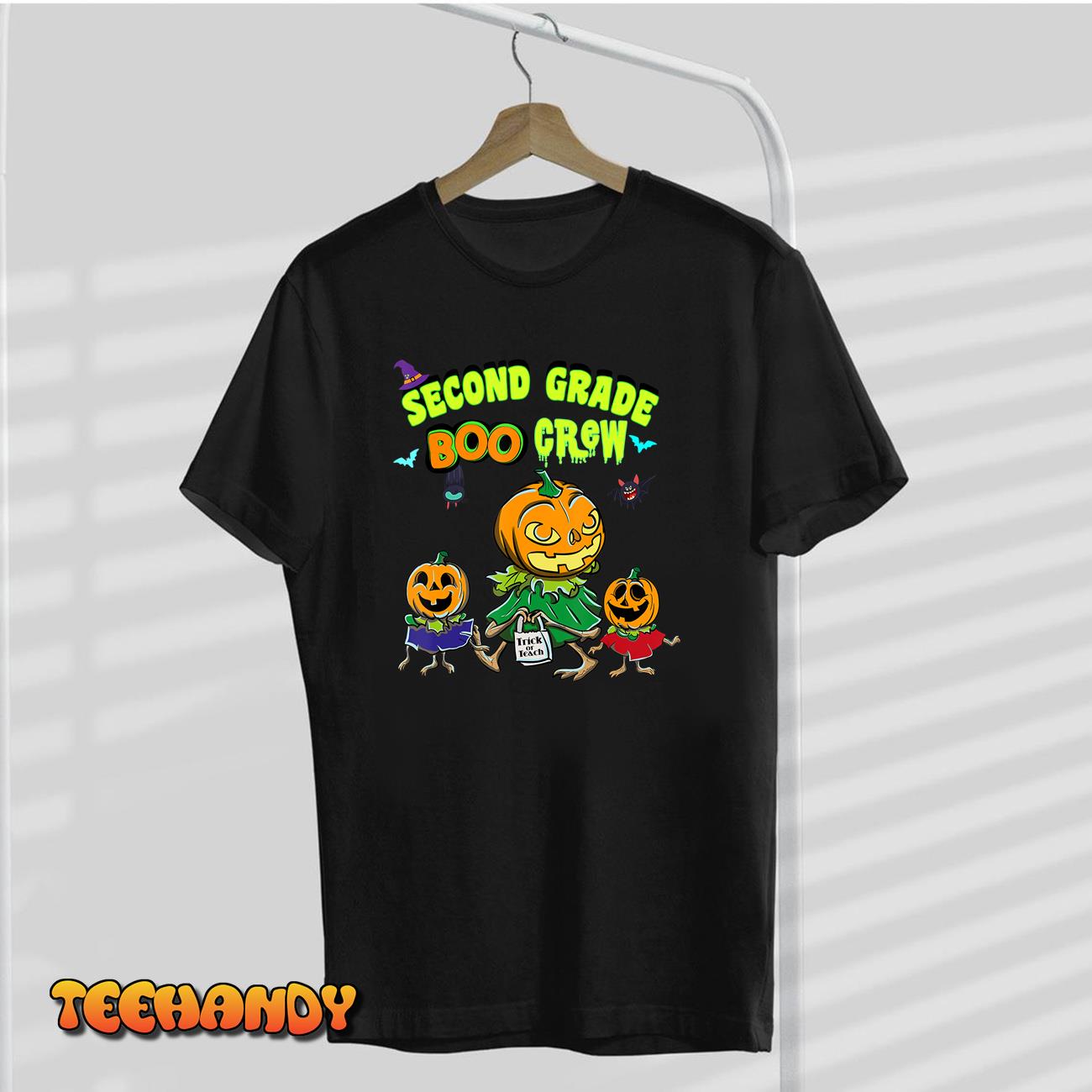 Second Grade Teacher Halloween Boo Crew Shirt For Kids