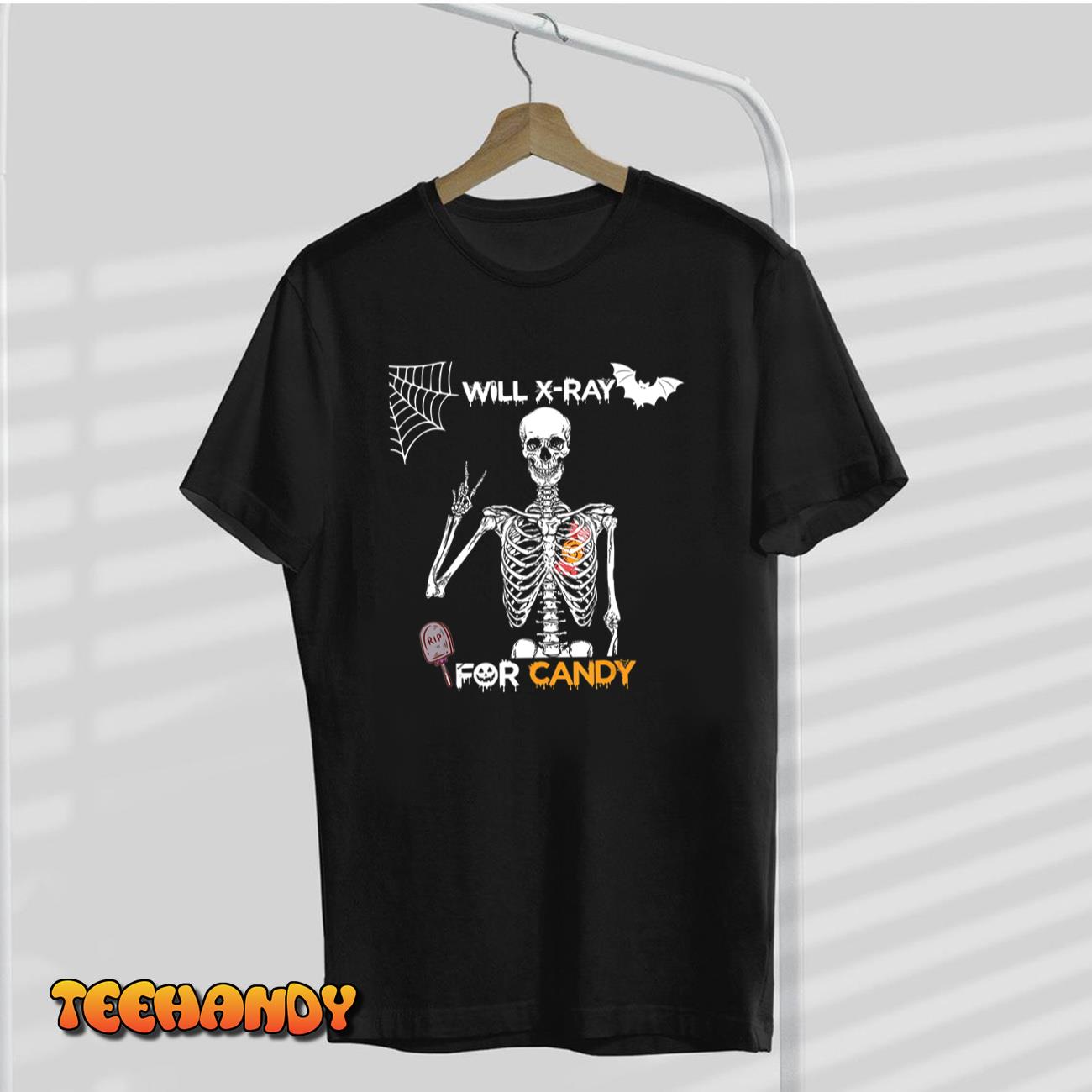 Will X-Ray For Candy Cute Halloween Skeleton Candy Radiology T-Shirt