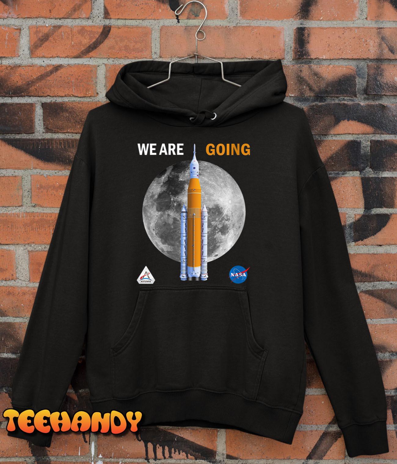 Womens NASA Artemis We Are Going Moon SLS Insignia Meatball Unisex Hoodie