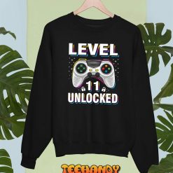 11th Birthday Boy Level 11 Unlocked Video Gamer 11 Years Old T-Shirt