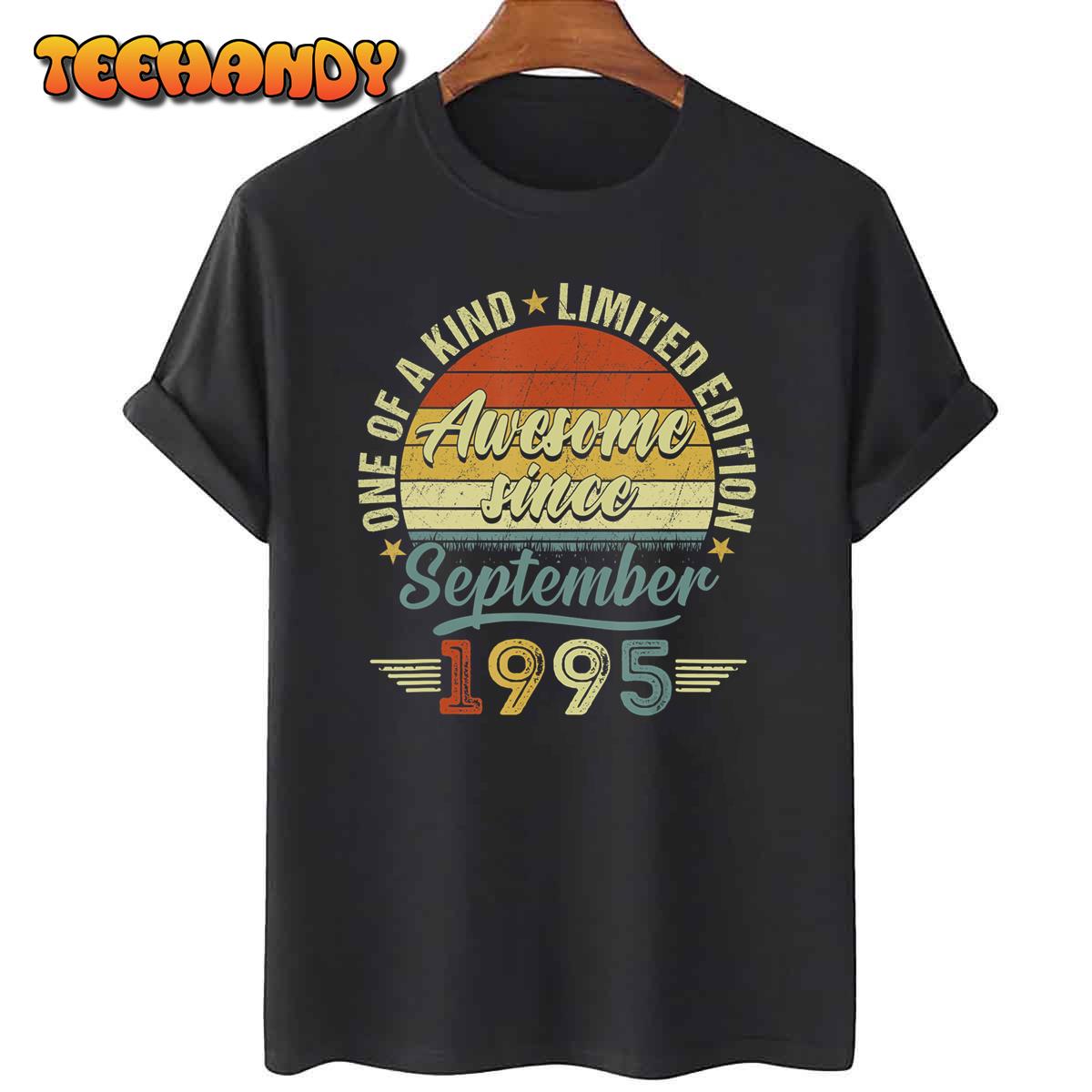 27 Years Old Gift Awesome Since September 1995 27th Birthday T-Shirt