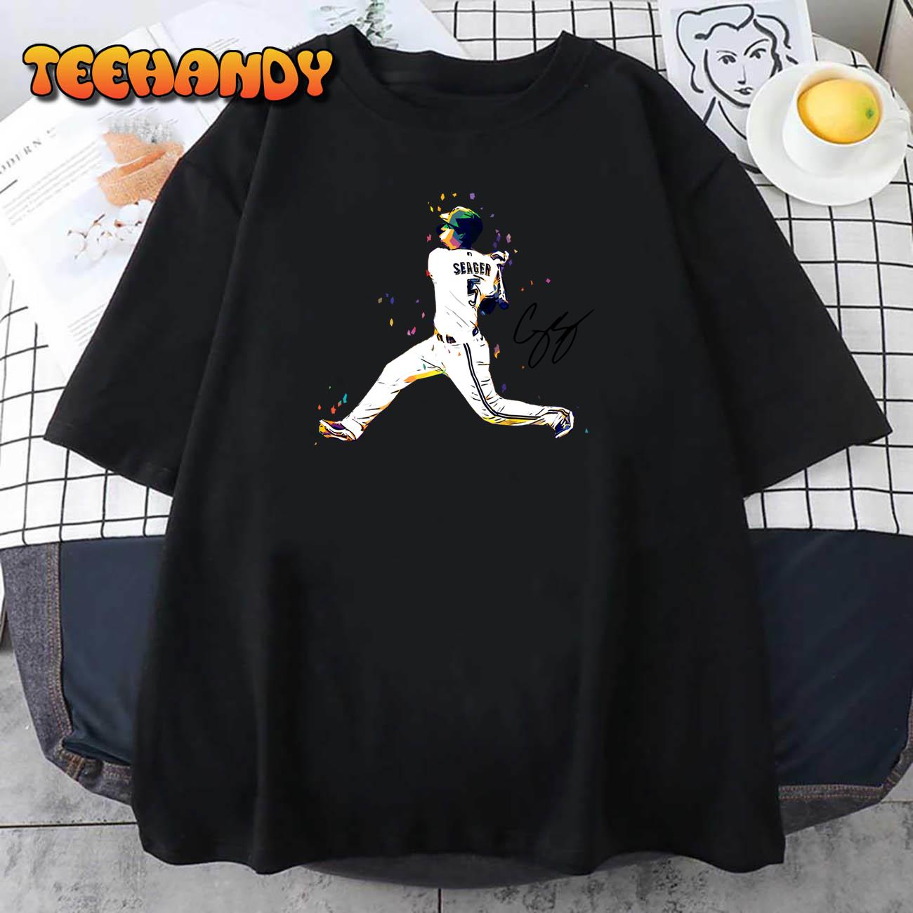 Tops, 5 Corey Seager Los Angeles Dodgers Signature Shirt