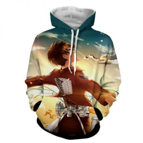 Attack On Titan Eren Yeager Anime 3D Printed Hoodie