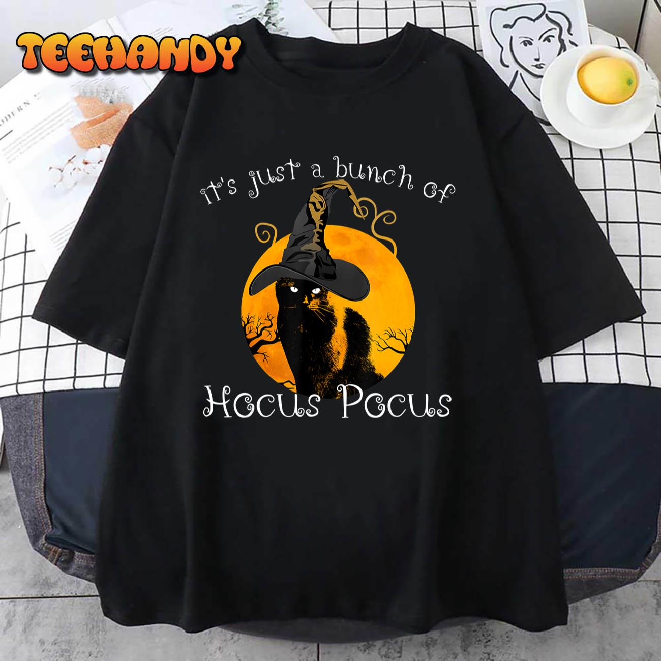 Black Cat Moon Funny Halloween Costume Bunch of Hocus Pocus T-Shirt