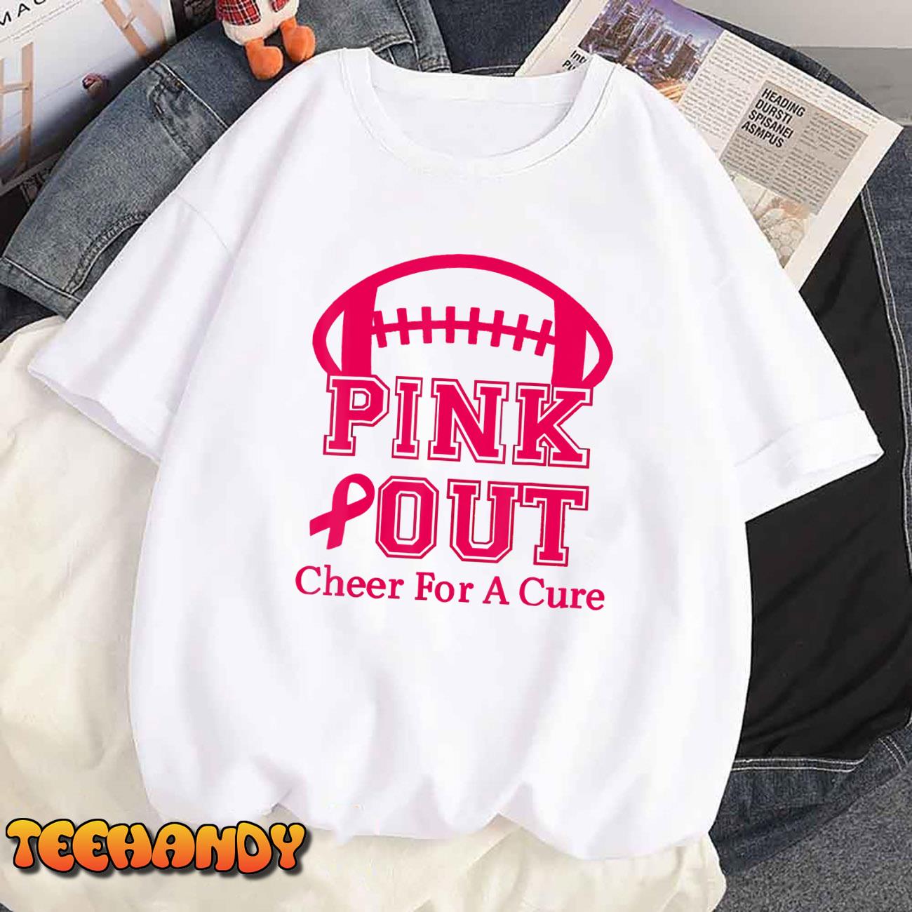 Breast Cancer Awareness Cheer For The Cure Pink Out T-Shirt