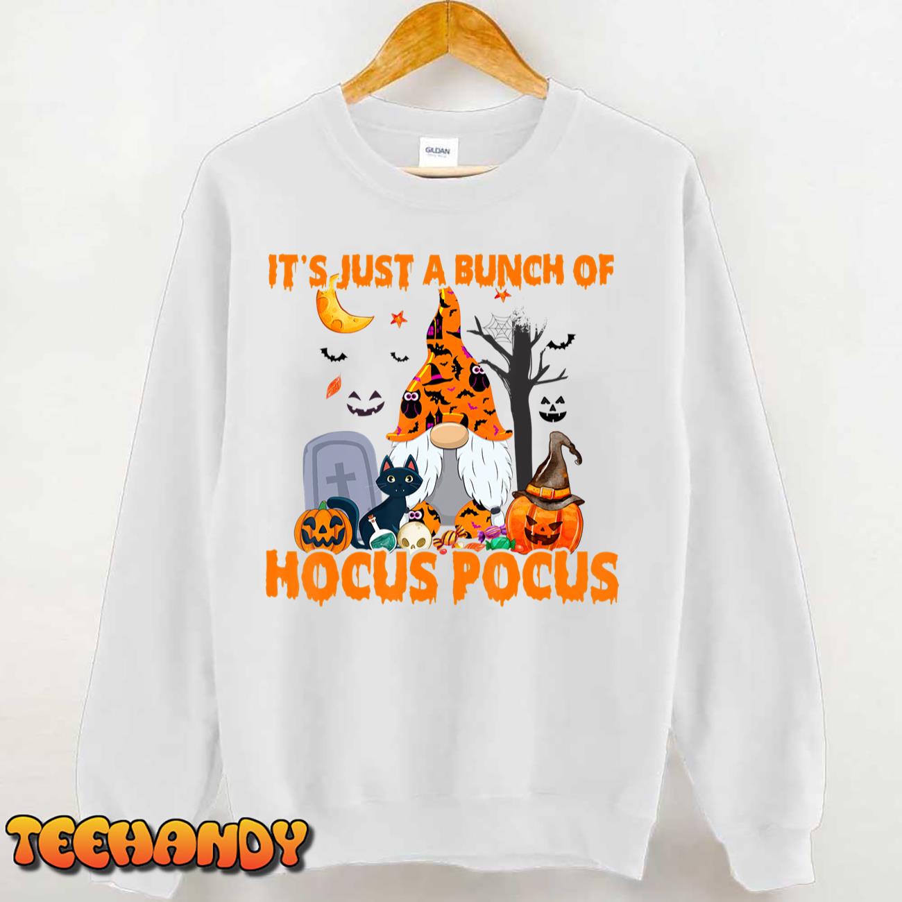 Bunch of Hocus Pocus Pumpkin Gnome Bats Scary Cat T-Shirt