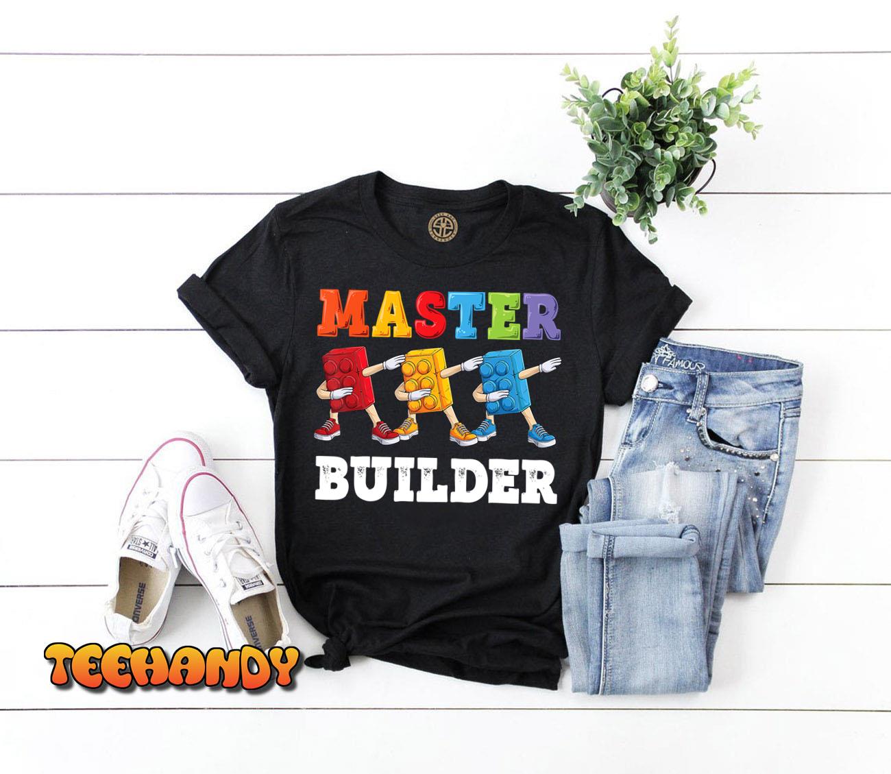 Dabbing Kids Master Builder Funny Building Blocks Bricks T-Shirt