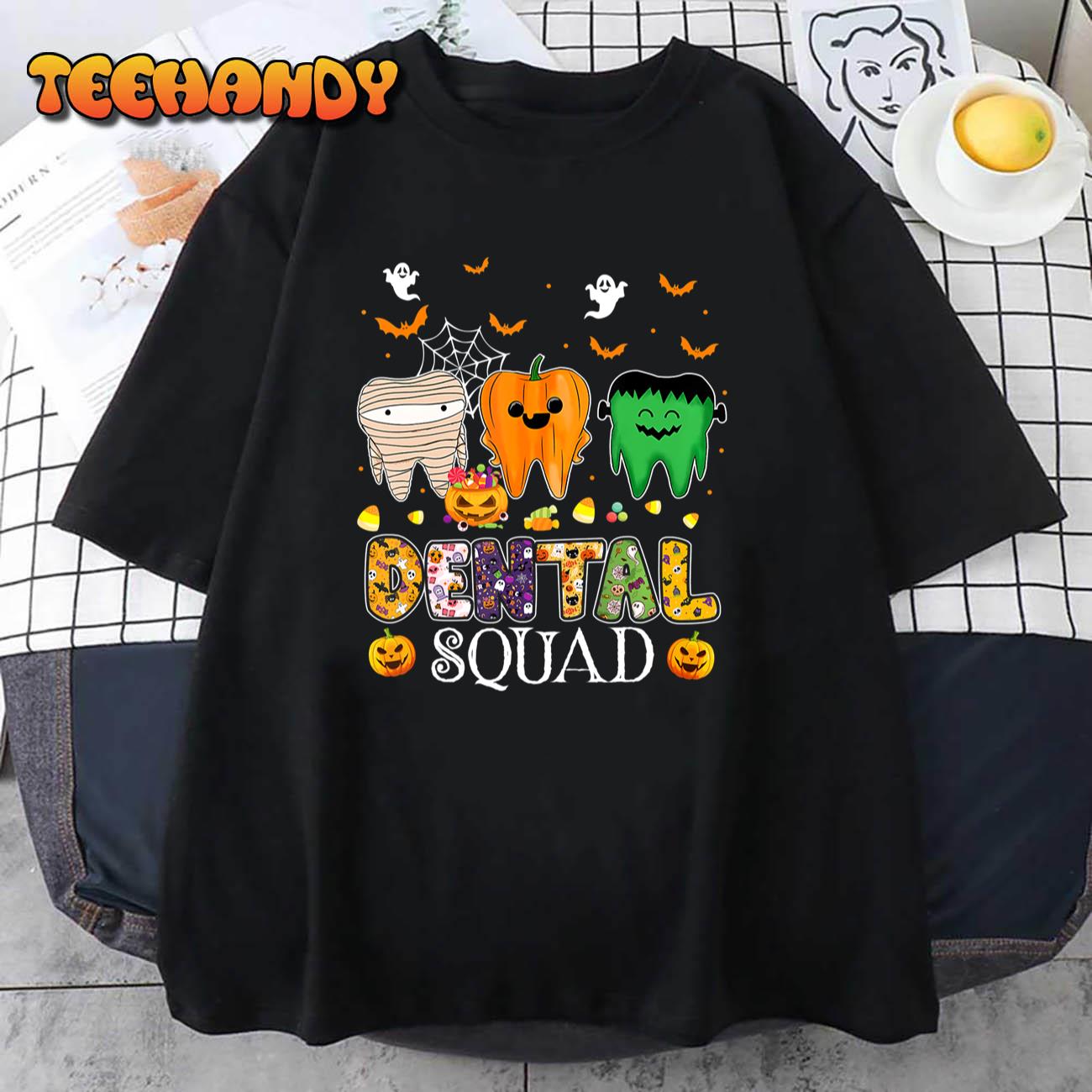 Funny Dental Spooky Squad Costume Denstist Halloween T-Shirt