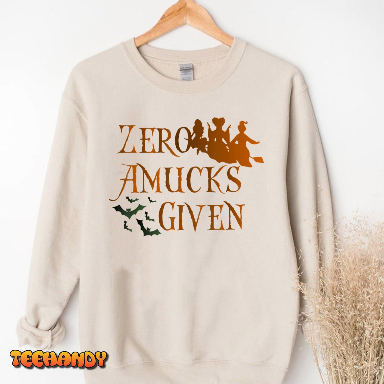 Funny Zero Amucks Given Cute Amuck With Bat Halloween Witch Hoodie