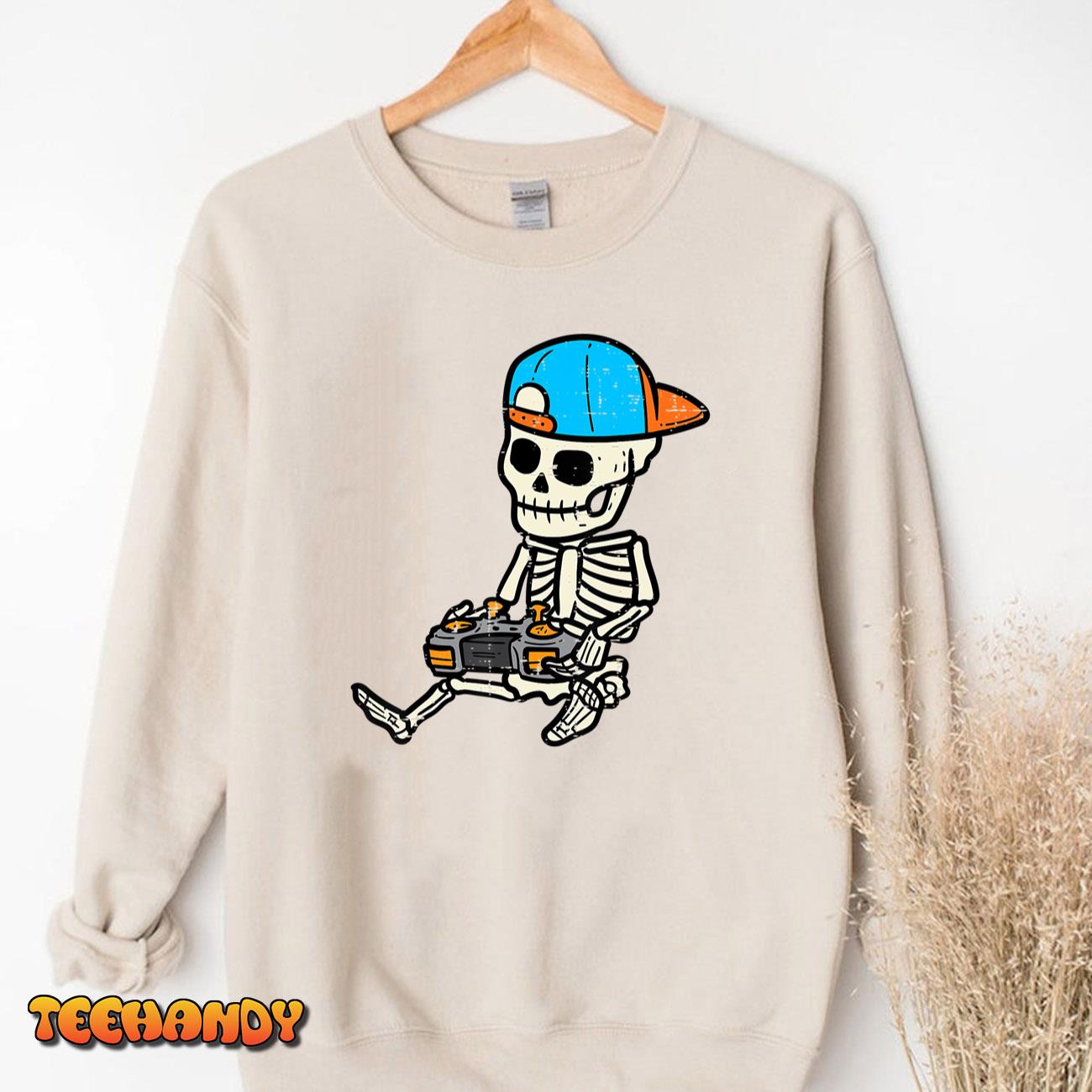 Gamer Skeleton Halloween Costume Boys Men Kids Youth Teens T-Shirt