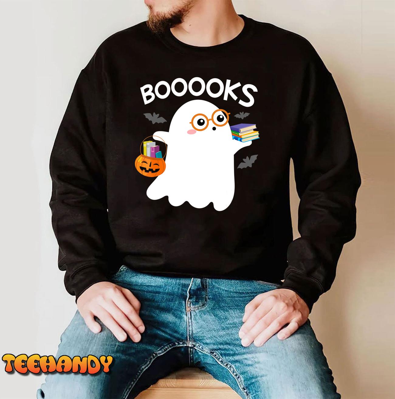 Halloween Booooks Cute Ghost Reading Library Books Halloween T-Shirt