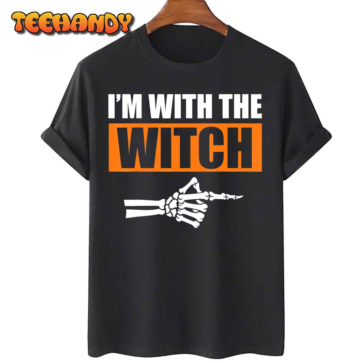 Halloween Men I’m With The Witch Funny Halloween T-Shirt