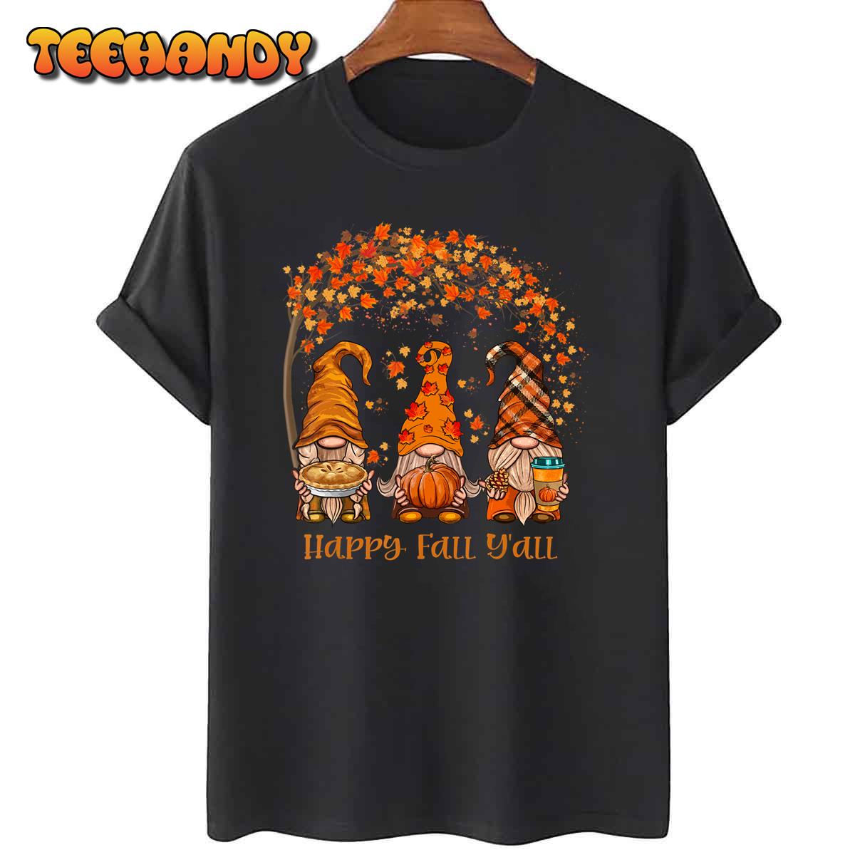 Happy Fall Y’all Gnome Autumn Gnomes Pumpkin Spice Season T-Shirt