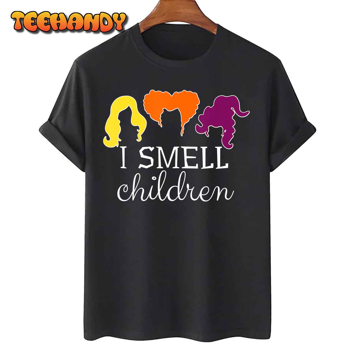 I Smell Kids Children Tee Halloween Funny Costume Witches T-Shirt