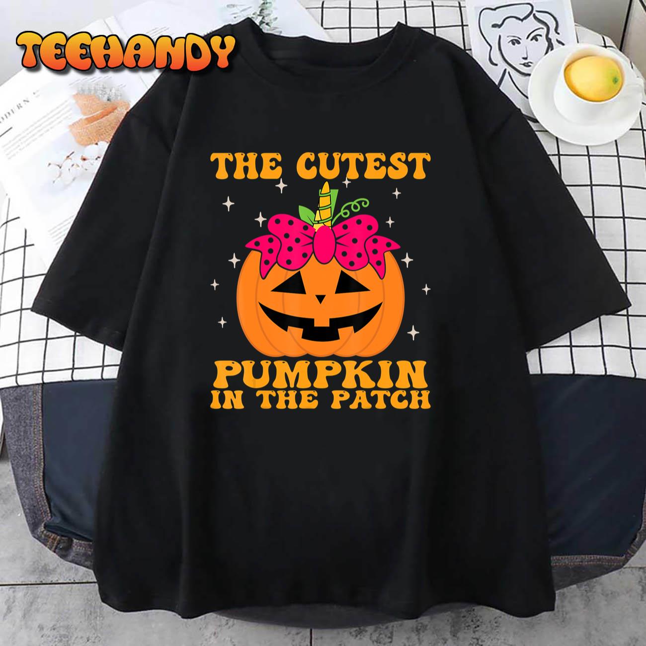 JackOLantern Halloween Pumpkin Unicorn Girl Toddler Kid Cute T-Shirt
