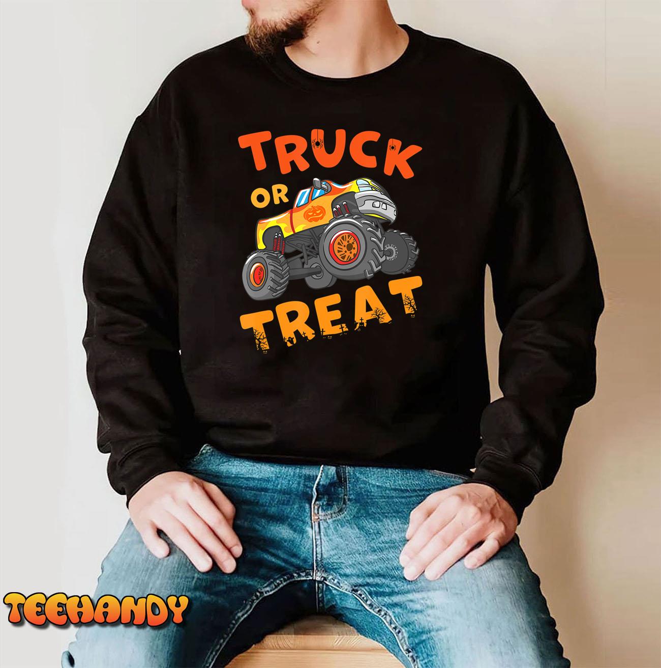 Kids Halloween T-shirt For Men Monster Truck Outfit For Boys T-Shirt