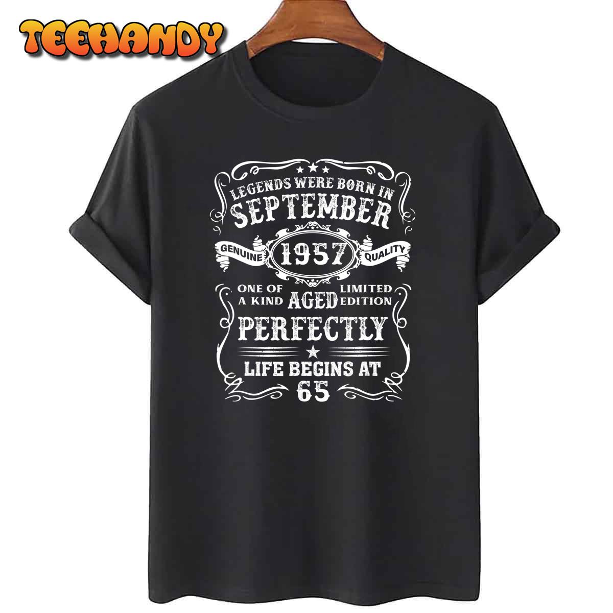 Legends Were Born In September 1957 65th Birthday Gifts T-Shirt