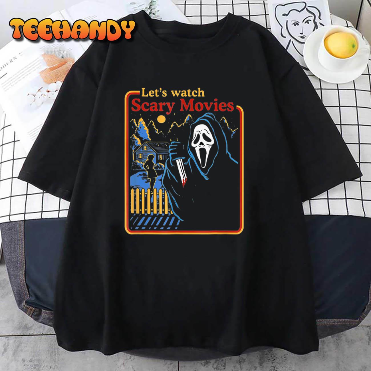 Let’s Watch Scary Movies Horror Movies Scary Halloween T-Shirt
